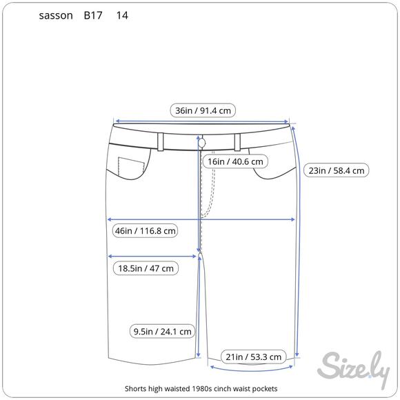Shorts high waisted 1980s cinch waist pockets - Picture 2 of 13